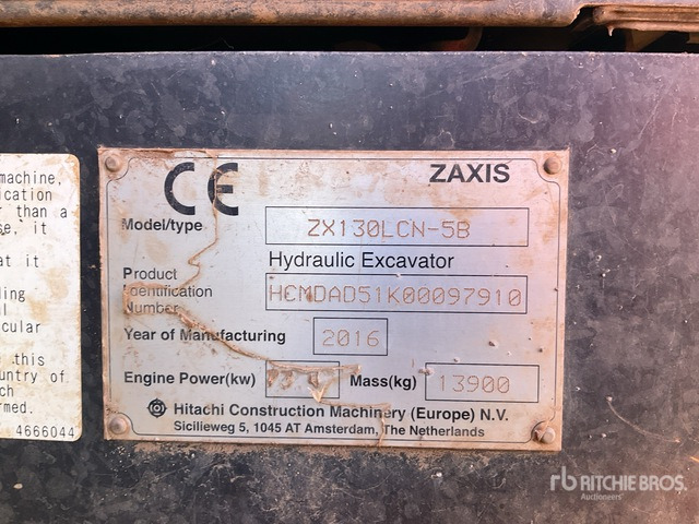 2016 Hitachi ZX130 LCN-5B Tracked Excavator - Crawler excavator: picture 1 2016 Hitachi ZX130 LCN-5B Tracked Excavator - Crawler excavator: picture 1