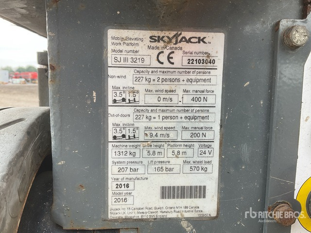2016 Skyjack SJlll3219 Scissor Lift - Scissor lift: picture 2 2016 Skyjack SJlll3219 Scissor Lift - Scissor lift: picture 2