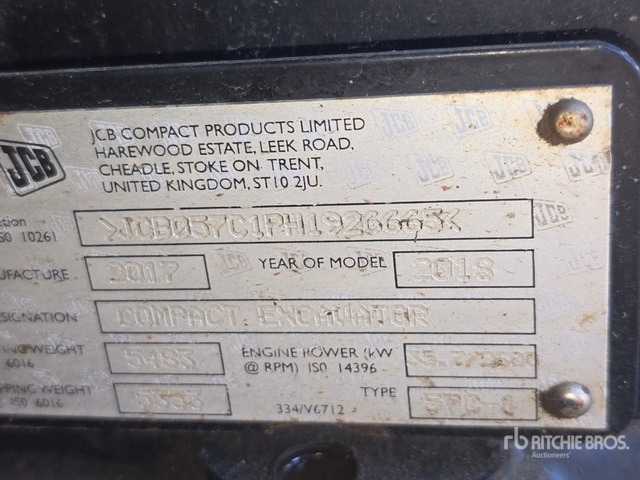 2018 JCB 57C-1 Tracked Excavator - Crawler excavator: picture 2 2018 JCB 57C-1 Tracked Excavator - Crawler excavator: picture 2
