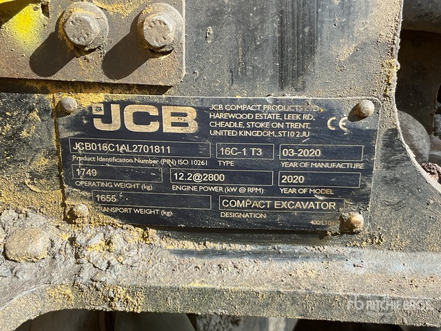 2020 JCB 16C-1 Mini Excavator: <6.6t - Mini excavator: picture 1 2020 JCB 16C-1 Mini Excavator: <6.6t - Mini excavator: picture 1