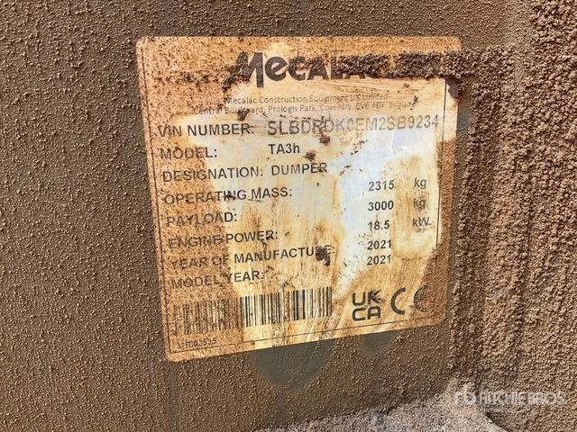 2021 Mecalac TA3H Hydrostatic Dumper - Dumper: picture 1 2021 Mecalac TA3H Hydrostatic Dumper - Dumper: picture 1