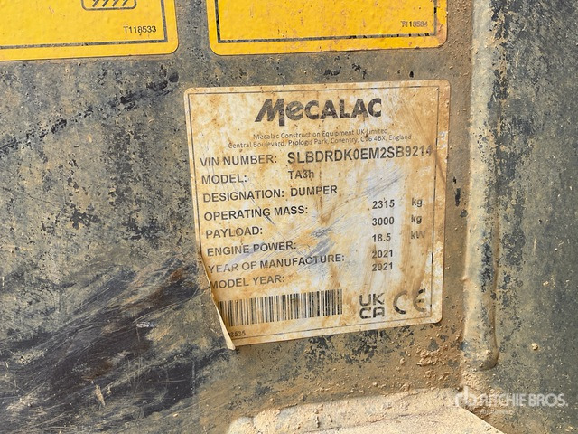 2021 Mecalac TA3H Hydrostatic Dumper - Dumper: picture 2 2021 Mecalac TA3H Hydrostatic Dumper - Dumper: picture 2
