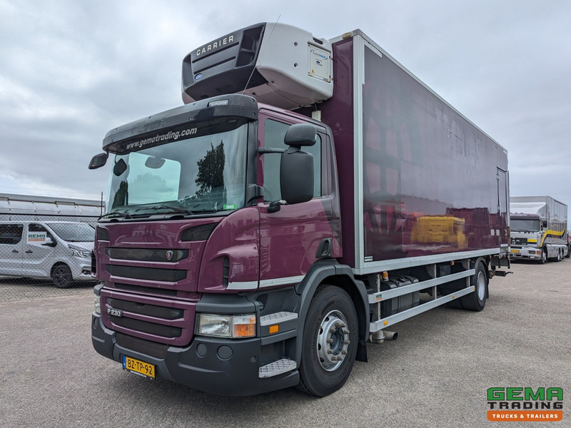 Scania P230 4x2 Dagcab Euro5 - Koel-VriesBak 8.4m + Carrier Supra 950MT + Laadklep 2000kg - Refrigerator truck: picture 1 Scania P230 4x2 Dagcab Euro5 - Koel-VriesBak 8.4m + Carrier Supra 950MT + Laadklep 2000kg - Refrigerator truck: picture 1