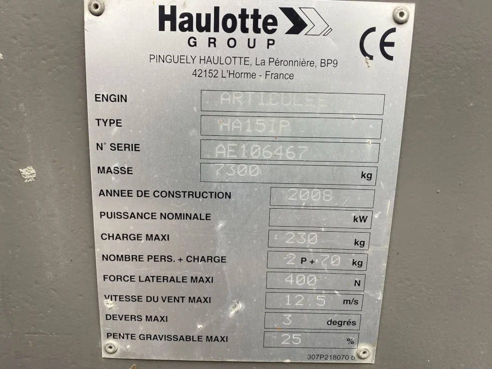 HAULOTTE HA 15 IP - Articulated boom: picture 4 HAULOTTE HA 15 IP - Articulated boom: picture 4
