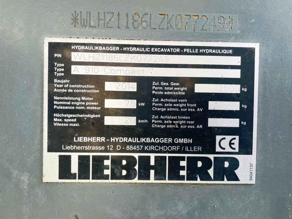 Liebherr A910 Compact (3973) - Wheel excavator: picture 4 Liebherr A910 Compact (3973) - Wheel excavator: picture 4