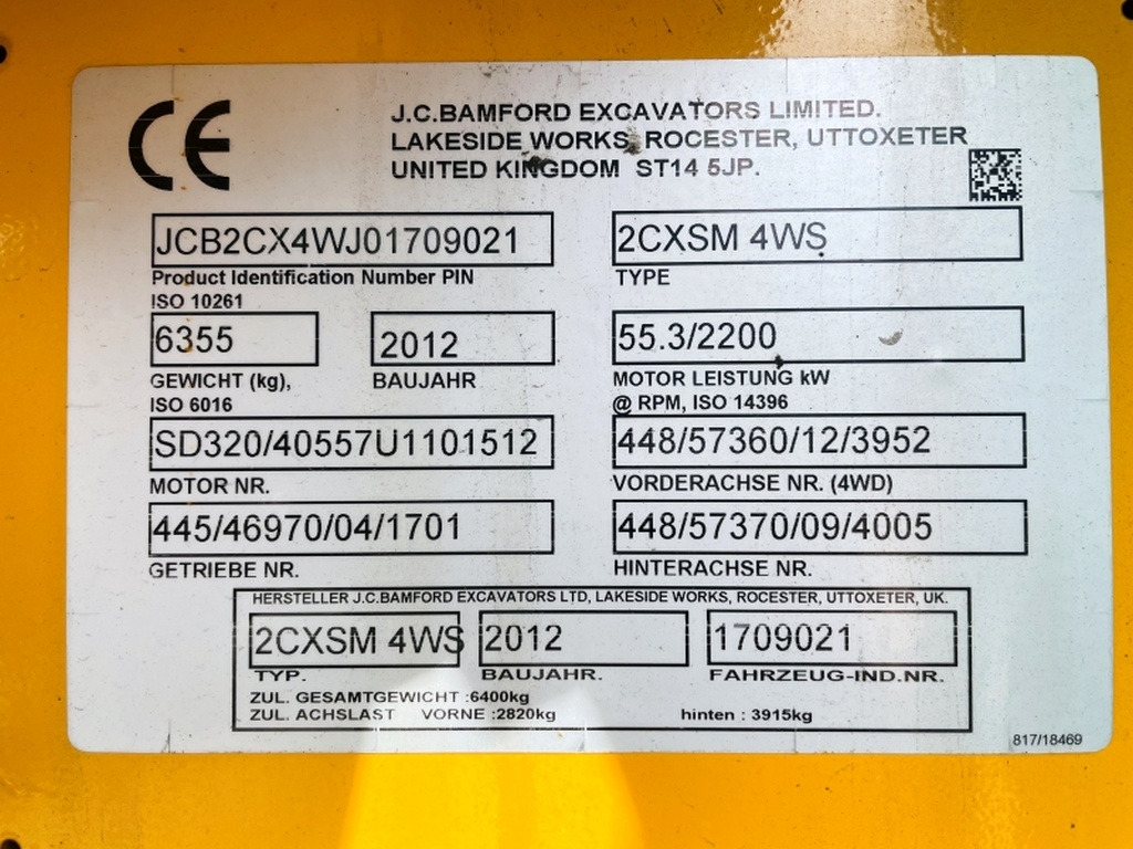 JCB 2CX SM 4WS (4003) - Other machinery: picture 3 JCB 2CX SM 4WS (4003) - Other machinery: picture 3