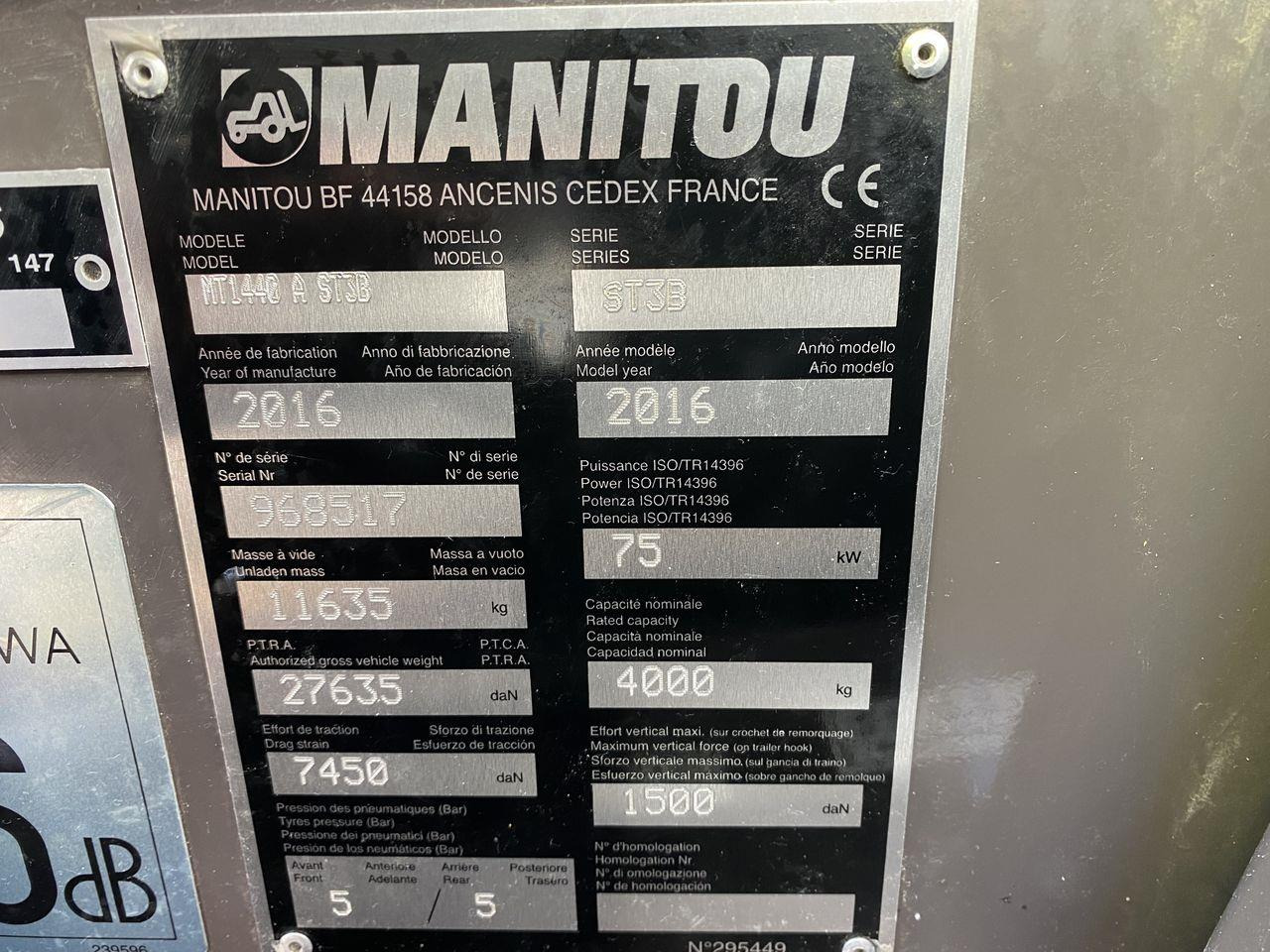 Telescopic handler Manitou MT1440A ST3B: picture 10 Telescopic handler Manitou MT1440A ST3B: picture 10