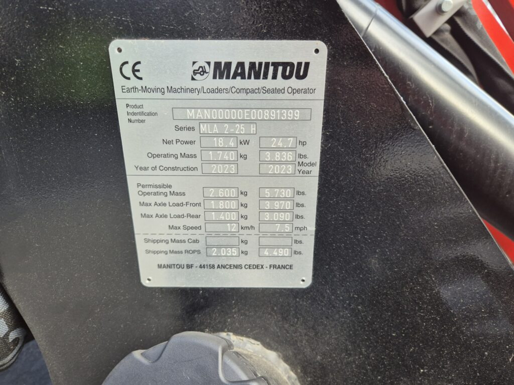 Compact loader MANITOU MLA 2-25H miniloader: picture 10 Compact loader MANITOU MLA 2-25H miniloader: picture 10