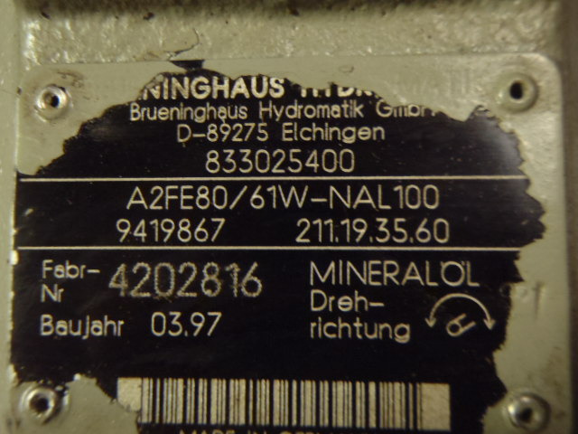 Brueninghaus Hydromatik A2FE80/61W-NAL100 - - Hydraulic motor for Construction machinery: picture 3 Brueninghaus Hydromatik A2FE80/61W-NAL100 - - Hydraulic motor for Construction machinery: picture 3