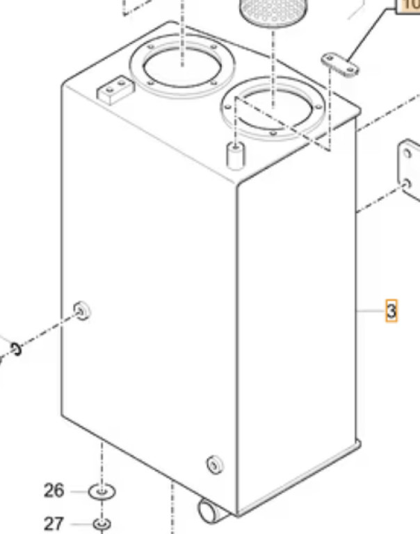 Case 31ML-01017CG - Hydraulic tank for Construction machinery: picture 1 Case 31ML-01017CG - Hydraulic tank for Construction machinery: picture 1