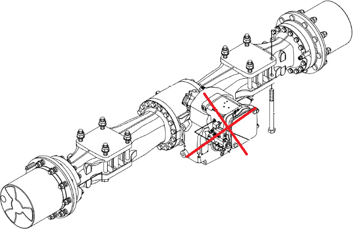 Caterpillar 3311410 - 4472049201 - Rear axle for Construction machinery: picture 1 Caterpillar 3311410 - 4472049201 - Rear axle for Construction machinery: picture 1