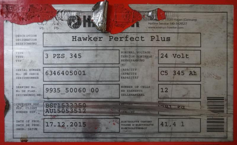 HAWKER 24 Volt 3 PzS 345 Ah - Battery: picture 5 HAWKER 24 Volt 3 PzS 345 Ah - Battery: picture 5