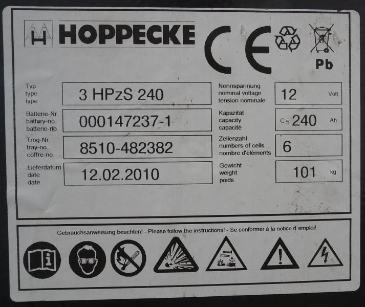 HOPPECKE 24 Volt 3 PzS 240 Ah - Battery: picture 5 HOPPECKE 24 Volt 3 PzS 240 Ah - Battery: picture 5