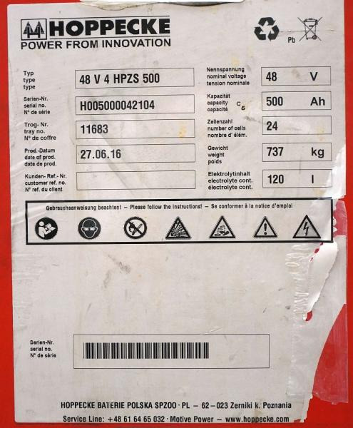 HOPPECKE 48 Volt 4 PzS 500 Ah - Battery: picture 5 HOPPECKE 48 Volt 4 PzS 500 Ah - Battery: picture 5