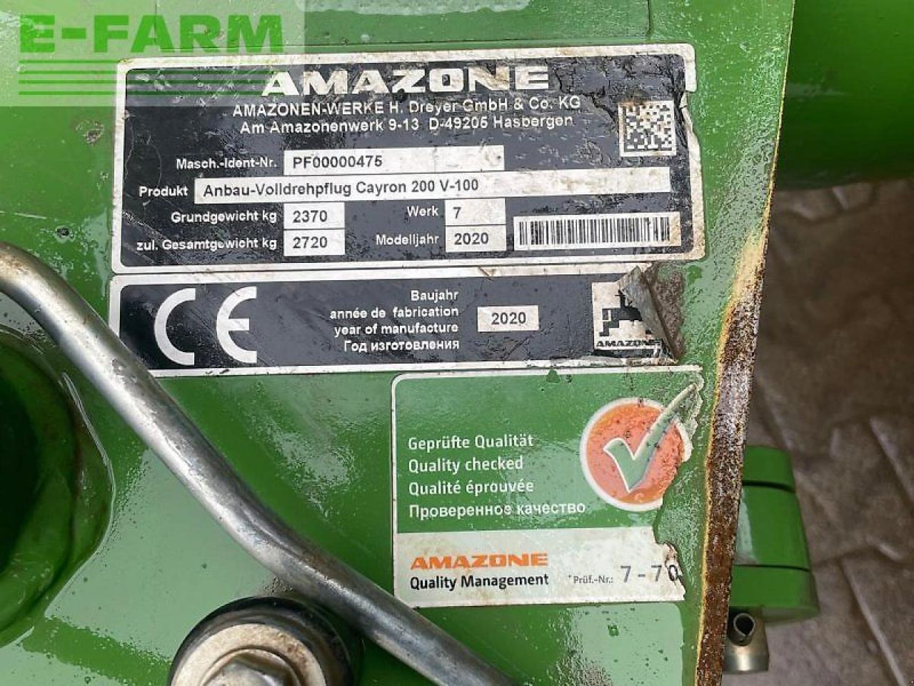 Amazone cayron 200 v - Plow: picture 3 Amazone cayron 200 v - Plow: picture 3