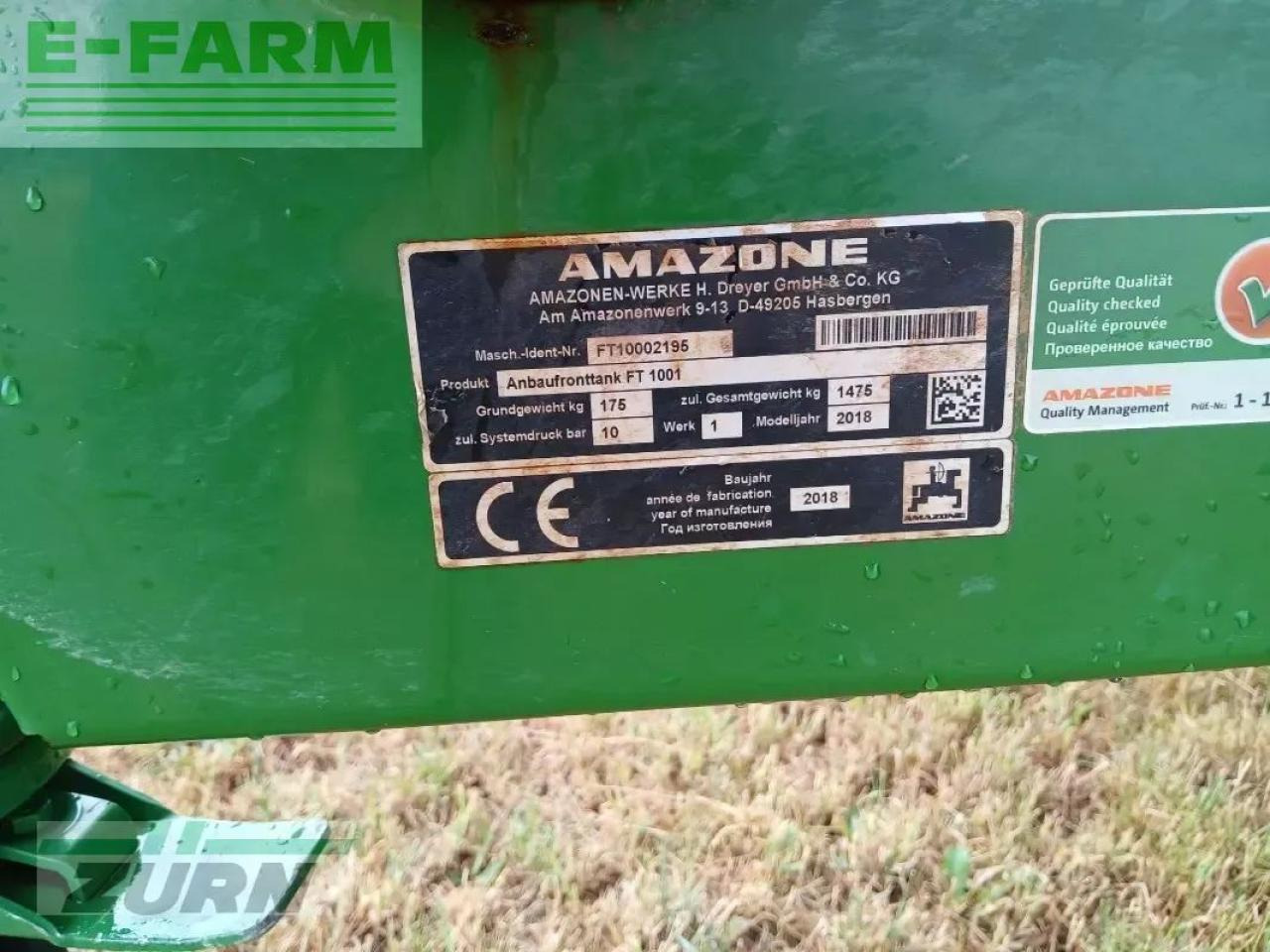 Amazone uf 1501 - Trailed sprayer: picture 3 Amazone uf 1501 - Trailed sprayer: picture 3