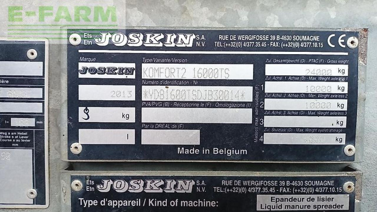 Joskin 16000 ts komfort 2 - Fertilizing equipment: picture 4 Joskin 16000 ts komfort 2 - Fertilizing equipment: picture 4
