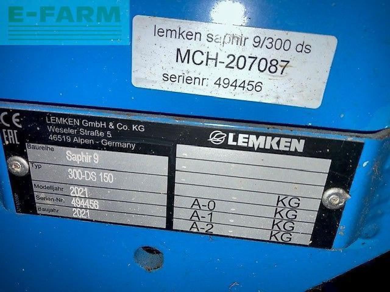 Lemken saphir 9/300 ds als nieuw - Seed drill: picture 3 Lemken saphir 9/300 ds als nieuw - Seed drill: picture 3