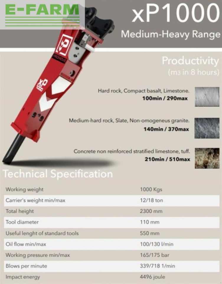 Xp1000 - Hydraulic hammer for Construction machinery: picture 2 Xp1000 - Hydraulic hammer for Construction machinery: picture 2