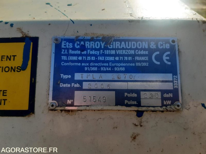 BROYEUR CARROY-GIRAUDON TPLD 2070 - Année 2006 - Agricultural machinery: picture 5 BROYEUR CARROY-GIRAUDON TPLD 2070 - Année 2006 - Agricultural machinery: picture 5