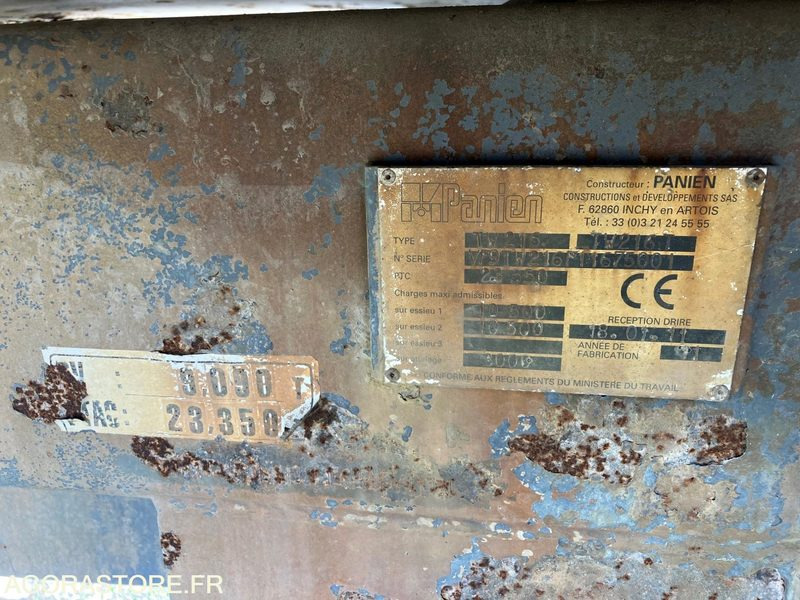 REMORQUE CITERNE 16500 LITRES D'ENFOUISSEMENT PANIEN TW216T - 2011 - Tank trailer: picture 5 REMORQUE CITERNE 16500 LITRES D'ENFOUISSEMENT PANIEN TW216T - 2011 - Tank trailer: picture 5