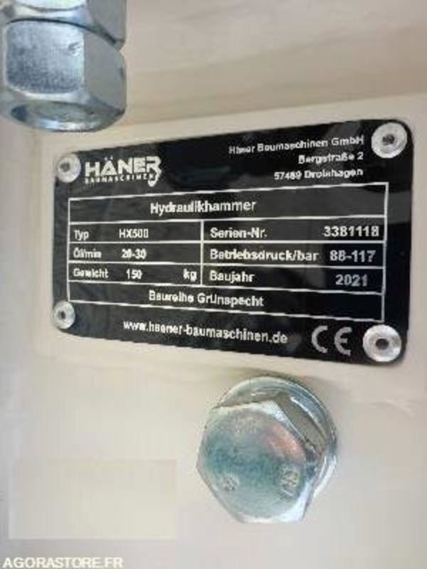 BRH NEUF HAENER HX500 - Pelles de 2 à 4 t - Spare parts for Construction machinery: picture 3 BRH NEUF HAENER HX500 - Pelles de 2 à 4 t - Spare parts for Construction machinery: picture 3
