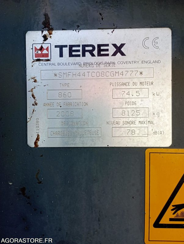 TRACTOPELLE - TEREX - 860 -2008 / 11 690 HEURES - Backhoe loader: picture 5 TRACTOPELLE - TEREX - 860 -2008 / 11 690 HEURES - Backhoe loader: picture 5