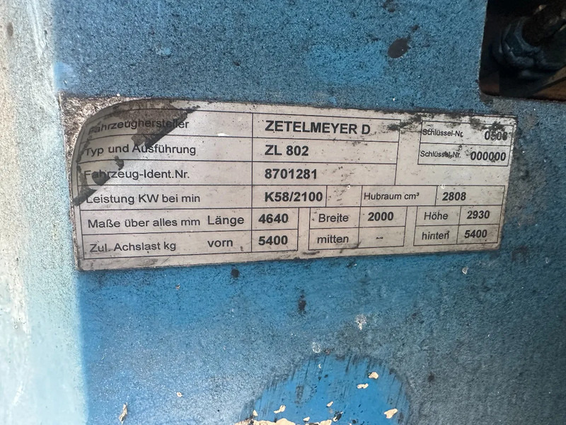 Wheel loader Zettelmeyer ZL802, 9224 HOURS: picture 11 Wheel loader Zettelmeyer ZL802, 9224 HOURS: picture 11