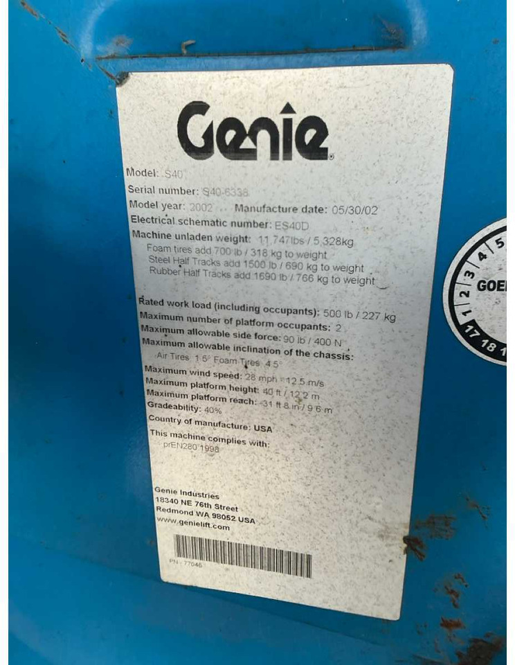 Genie S-40 - Aerial platform: picture 4 Genie S-40 - Aerial platform: picture 4