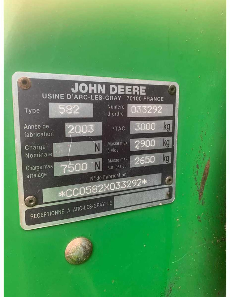John Deere 582 - Round baler: picture 5 John Deere 582 - Round baler: picture 5