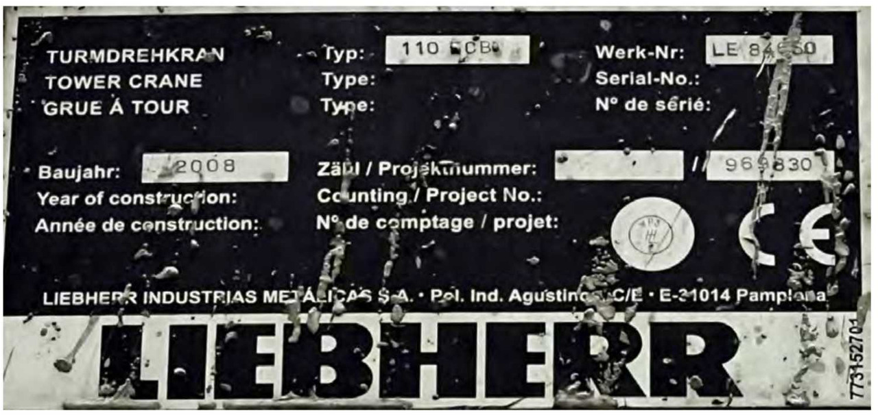Liebherr 110 EC-B 6 FR.tronic - Tower crane: picture 5 Liebherr 110 EC-B 6 FR.tronic - Tower crane: picture 5