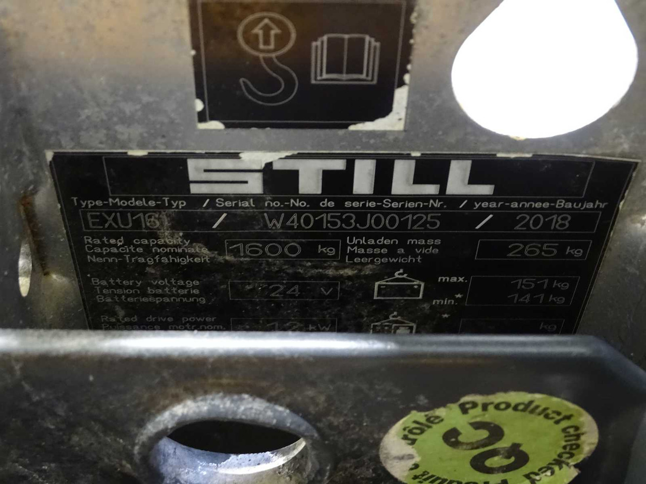 Forklift STILL EXU16 2018 ELECTRIC PALLET TRUCK: picture 6 Forklift STILL EXU16 2018 ELECTRIC PALLET TRUCK: picture 6