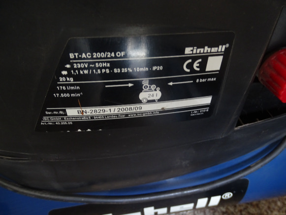 Compresseur EINHELL BT-AC 200/24 OF - Air compressor: picture 3 Compresseur EINHELL BT-AC 200/24 OF - Air compressor: picture 3