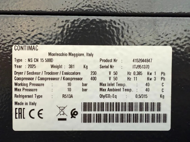 Fiac Contimac NS D15/500 11 kW 1410 L / min 10 Bar Schroefcompressor met Droger - Air compressor: picture 3 Fiac Contimac NS D15/500 11 kW 1410 L / min 10 Bar Schroefcompressor met Droger - Air compressor: picture 3