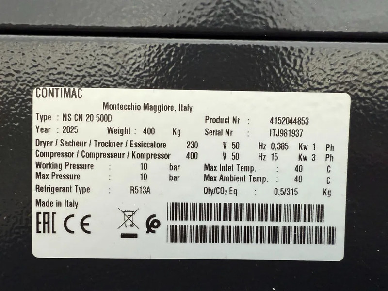 Fiac Contimac NS D20/500 15 kW 1677 L / min 10 Bar Schroefcompressor met Droger - Air compressor: picture 4 Fiac Contimac NS D20/500 15 kW 1677 L / min 10 Bar Schroefcompressor met Droger - Air compressor: picture 4