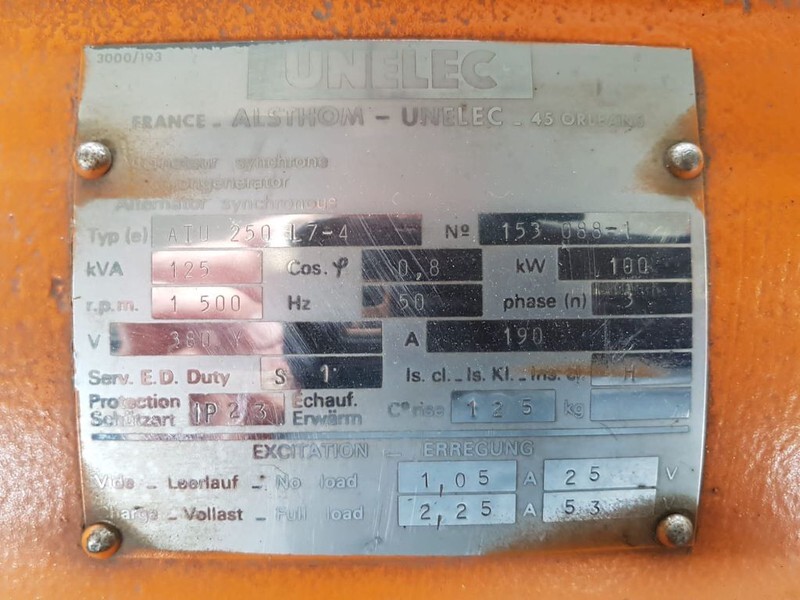 Generatordeel Unelec 125 kVA generatordeel Alternator - Generator set: picture 4 Generatordeel Unelec 125 kVA generatordeel Alternator - Generator set: picture 4
