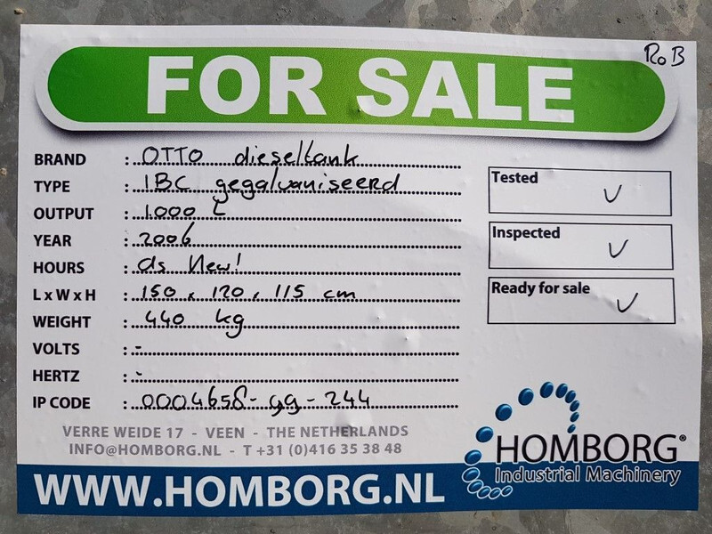 Storage tank OTTO 1000 liter dieseltank IBC Gegalvaniseerd as New !: picture 12 Storage tank OTTO 1000 liter dieseltank IBC Gegalvaniseerd as New !: picture 12