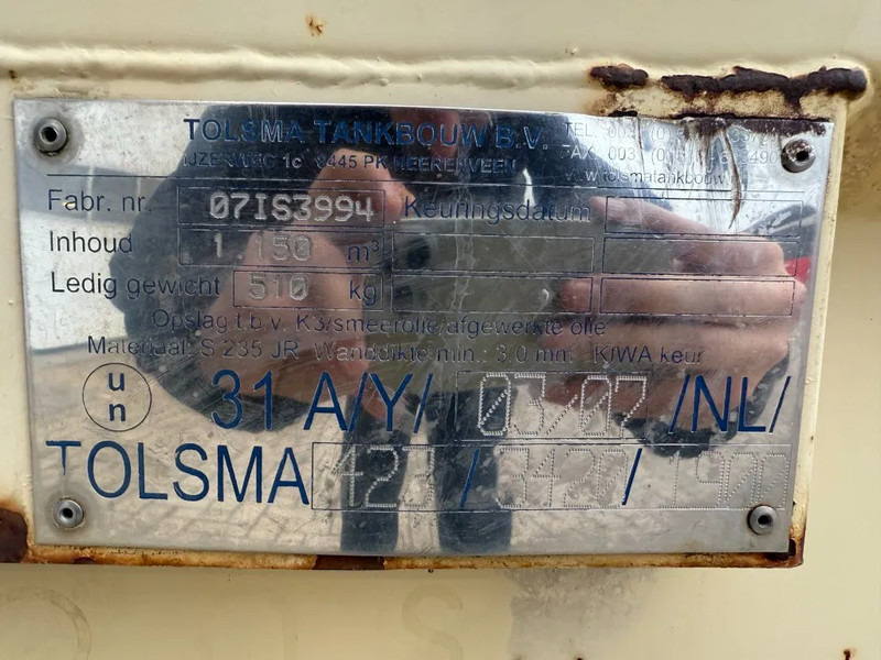 Tolsma Kiwa IBC 1150 liter Dieseltank Milieutank - Shipping container: picture 5 Tolsma Kiwa IBC 1150 liter Dieseltank Milieutank - Shipping container: picture 5