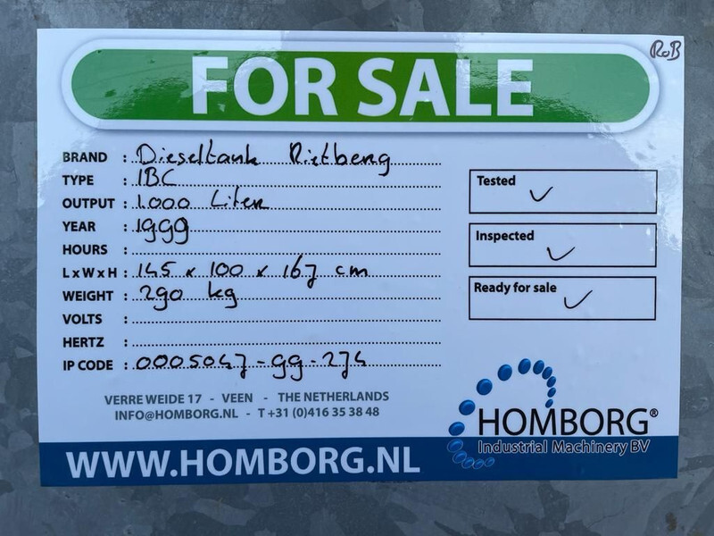 Storage tank dieseltank Rietberg 1000 liter Dieseltank Gegalvaniseerd IBC met keuring !: picture 18 Storage tank dieseltank Rietberg 1000 liter Dieseltank Gegalvaniseerd IBC met keuring !: picture 18