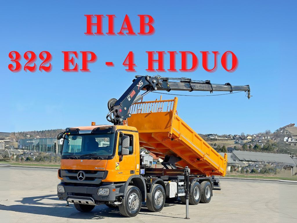 Mercedes-Benz ACTROS 3241 * HIAB 322 EP-4 HIDUO + FUNK / 8x4 - Tipper, Crane truck: picture 1 Mercedes-Benz ACTROS 3241 * HIAB 322 EP-4 HIDUO + FUNK / 8x4 - Tipper, Crane truck: picture 1