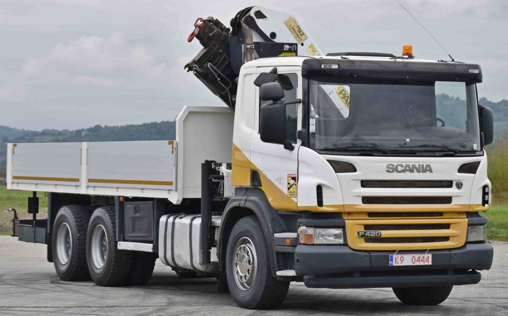 Scania P 420* PRITSCHE 6,40m * PK 29002+FUNK * 6x4 - Crane truck, Dropside/ Flatbed truck: picture 4 Scania P 420* PRITSCHE 6,40m * PK 29002+FUNK * 6x4 - Crane truck, Dropside/ Flatbed truck: picture 4