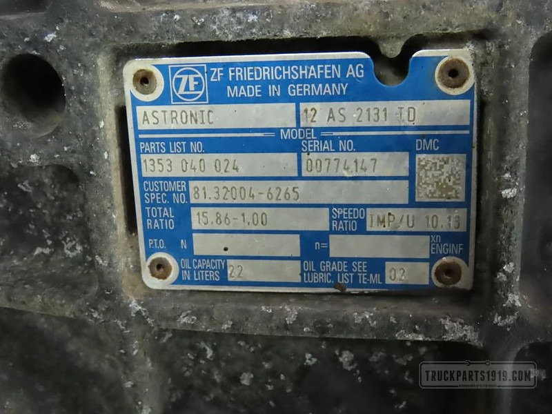 MAN Gearbox & Clutch Parts Versnellingsbak 12AS2131TD - Gearbox for Truck: picture 3 MAN Gearbox & Clutch Parts Versnellingsbak 12AS2131TD - Gearbox for Truck: picture 3