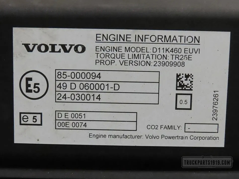Volvo 23639097 Motor D11K460 E6 - Engine for Truck: picture 3 Volvo 23639097 Motor D11K460 E6 - Engine for Truck: picture 3