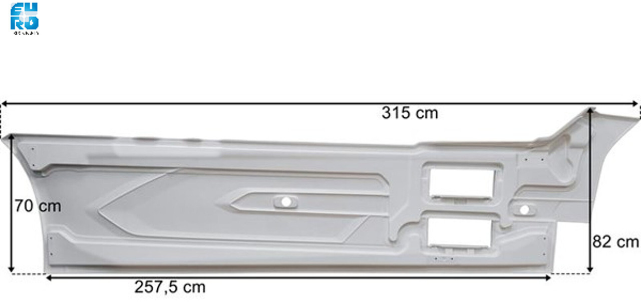 DAF XG XG+ XF LOWDECK ZIJSKIRT SET WB 4000mm 2022- PRIMER ,COMPLEET MET BEVESTIGING - Body and exterior for Truck: picture 2 DAF XG XG+ XF LOWDECK ZIJSKIRT SET WB 4000mm 2022- PRIMER ,COMPLEET MET BEVESTIGING - Body and exterior for Truck: picture 2