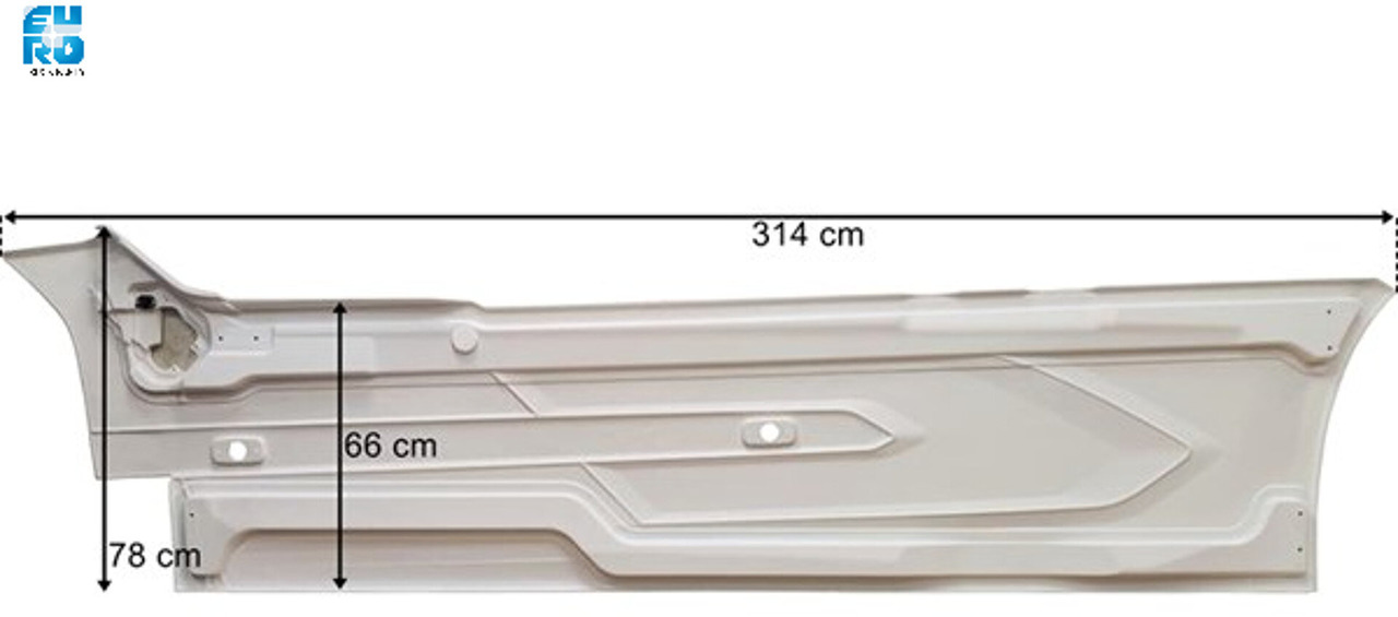 DAF XG XG+ XF LOWDECK ZIJSKIRT SET WB 4000mm 2022- PRIMER ,COMPLEET MET BEVESTIGING - Body and exterior for Truck: picture 4 DAF XG XG+ XF LOWDECK ZIJSKIRT SET WB 4000mm 2022- PRIMER ,COMPLEET MET BEVESTIGING - Body and exterior for Truck: picture 4