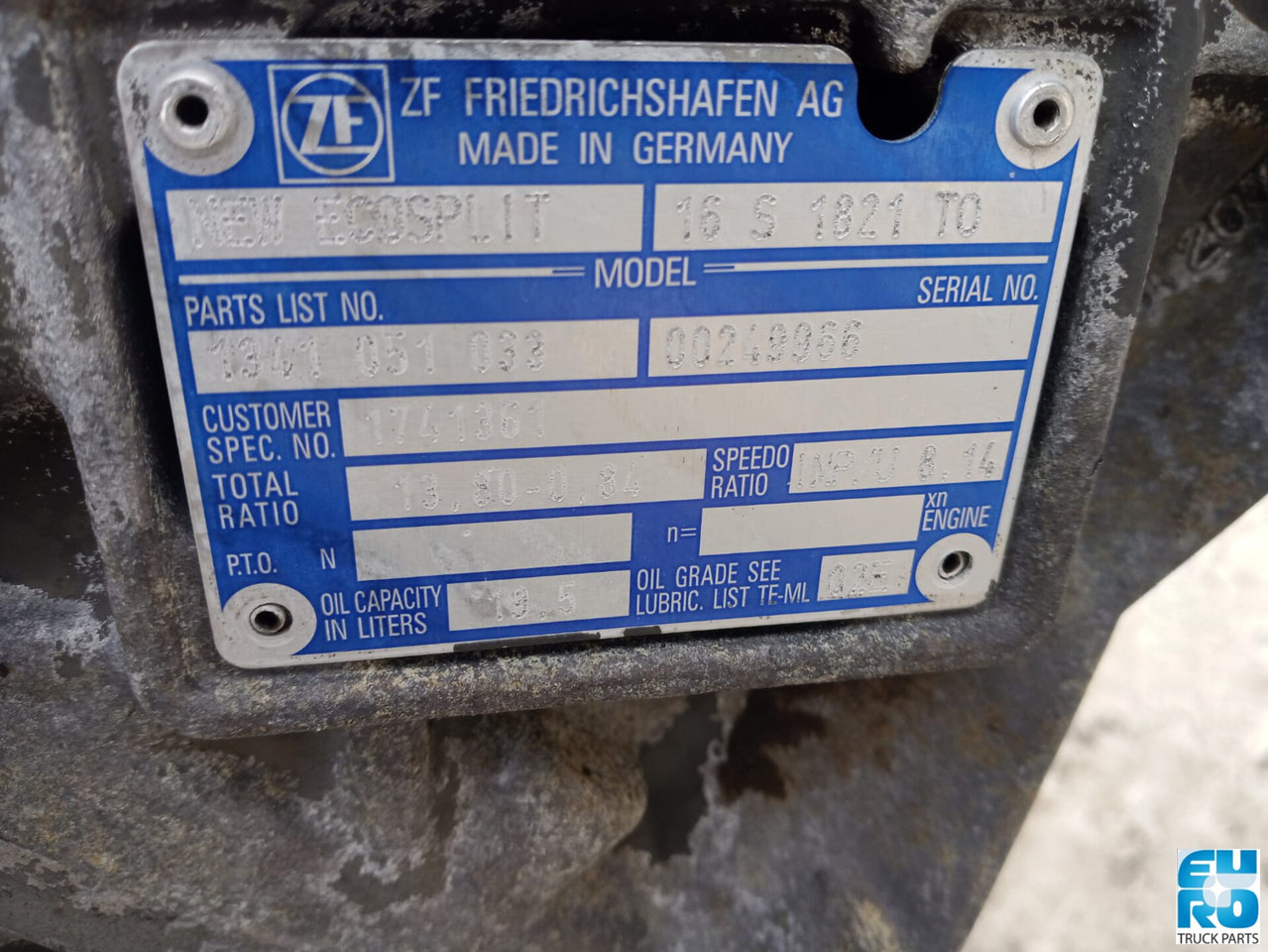 DAF ZF VERSNELLINGSBAK GEBRUIKT ZF16S1821TO MET RETARDER IT ECOSPLIT 6085005044 000242 - Gearbox for Truck: picture 3 DAF ZF VERSNELLINGSBAK GEBRUIKT ZF16S1821TO MET RETARDER IT ECOSPLIT 6085005044 000242 - Gearbox for Truck: picture 3