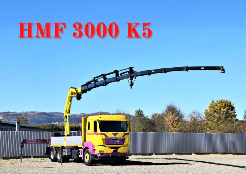 MAN TGS 28.440 Pritsche 5,60* HMF 3000 K5 + FUNK ! - Dropside/ Flatbed truck, Crane truck: picture 1 MAN TGS 28.440 Pritsche 5,60* HMF 3000 K5 + FUNK ! - Dropside/ Flatbed truck, Crane truck: picture 1