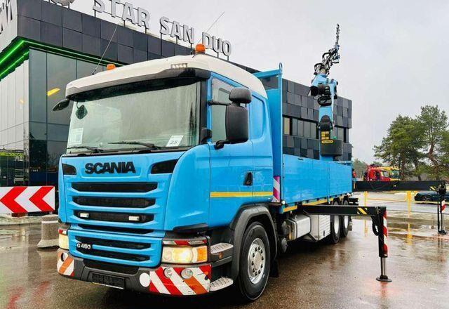 Scania G450 6x4 PALFINGER PK 42002 SH Fly Jib Crane - Dropside/ Flatbed truck, Crane truck: picture 4 Scania G450 6x4 PALFINGER PK 42002 SH Fly Jib Crane - Dropside/ Flatbed truck, Crane truck: picture 4