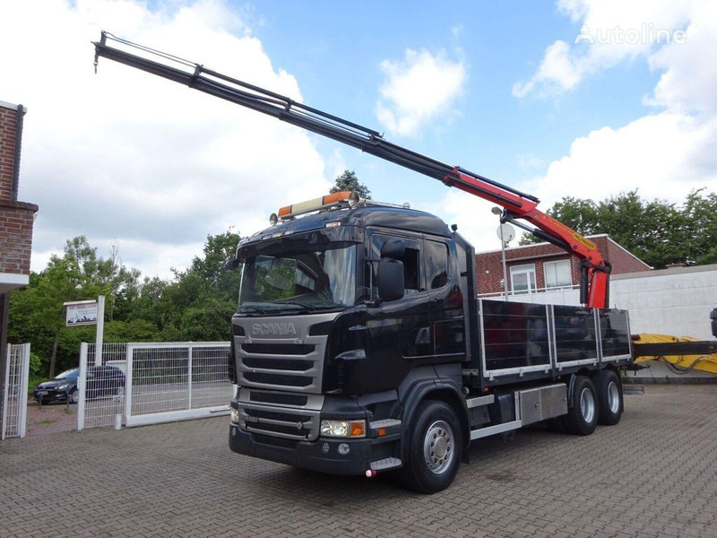 Scania R620 V8 6x2 Flatbed + Palfinger Crane PK 22002 EH - Dropside/ Flatbed truck, Crane truck: picture 1 Scania R620 V8 6x2 Flatbed + Palfinger Crane PK 22002 EH - Dropside/ Flatbed truck, Crane truck: picture 1