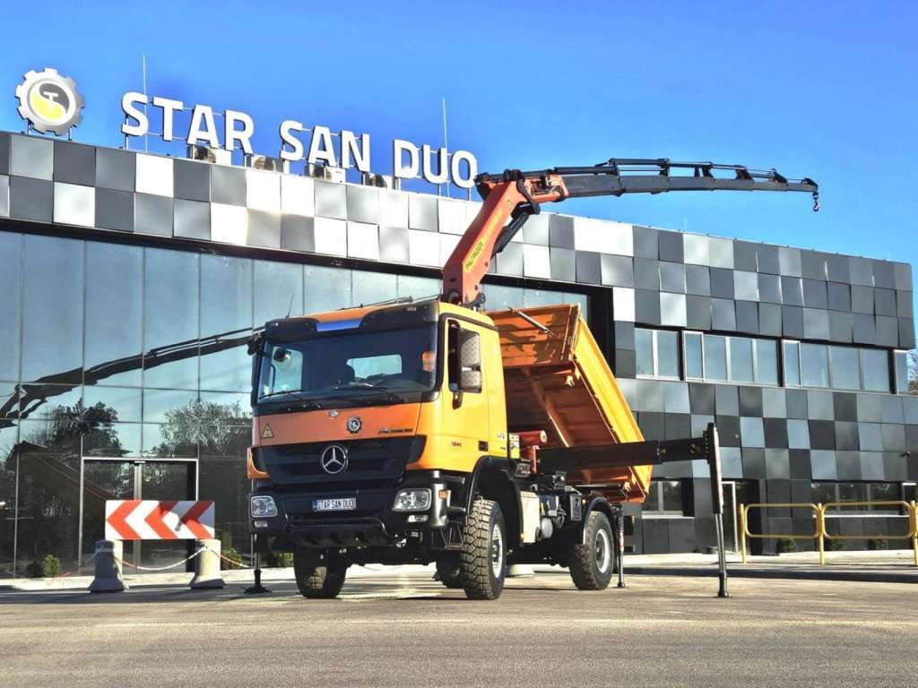 Mercedes-Benz ACTROS 1841 4x4 PALFINGER PK 22002 CRANE KIPER - Tipper, Crane truck: picture 1 Mercedes-Benz ACTROS 1841 4x4 PALFINGER PK 22002 CRANE KIPER - Tipper, Crane truck: picture 1